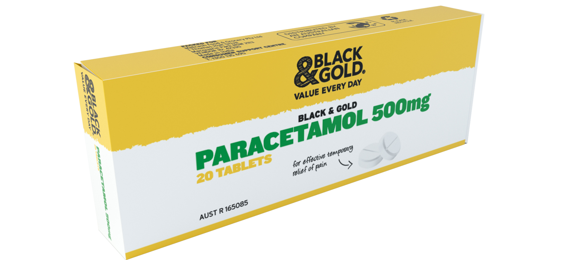 Black & Gold Paracetamol 500mg 20pk