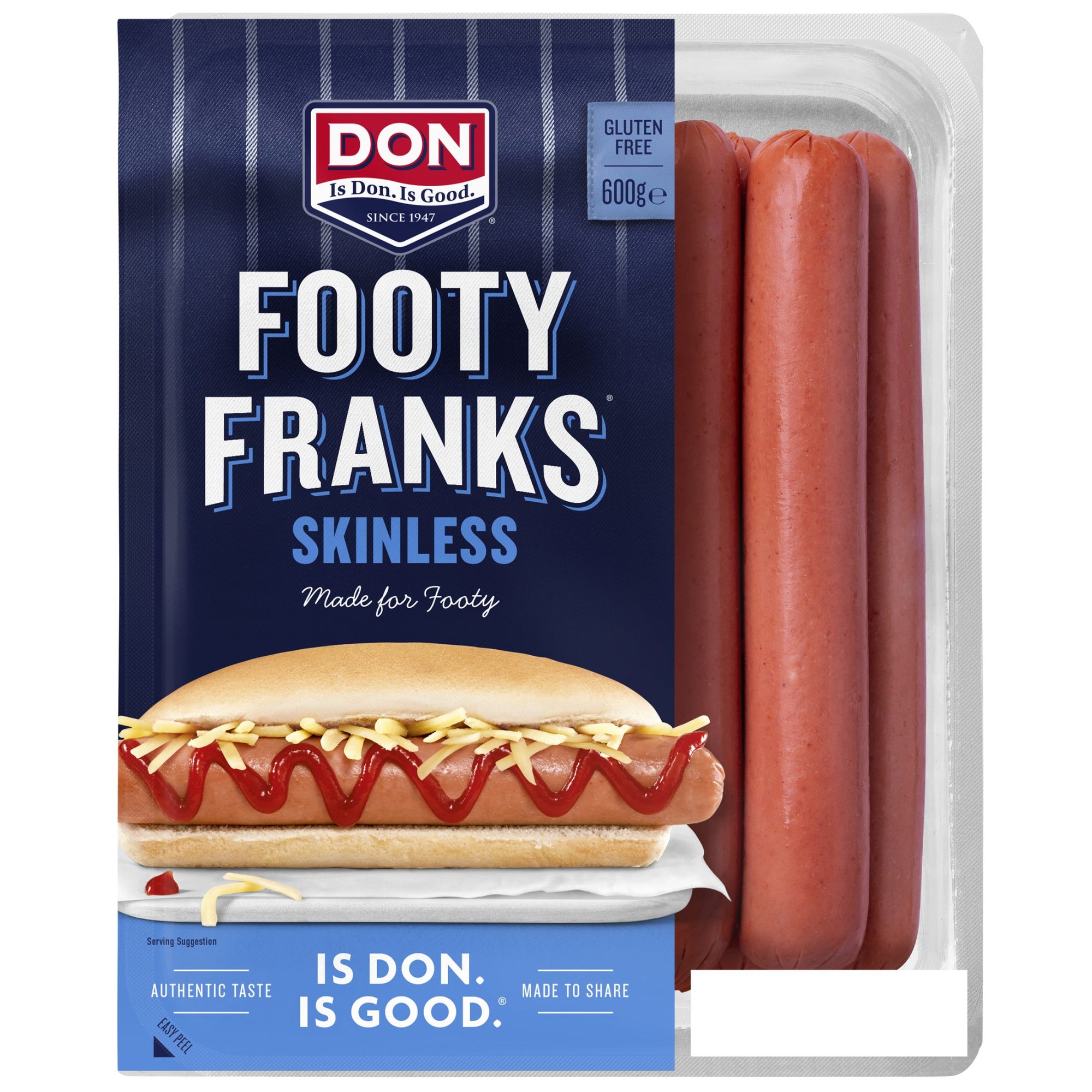 Don Skinless Footy Frankfurts 600gm