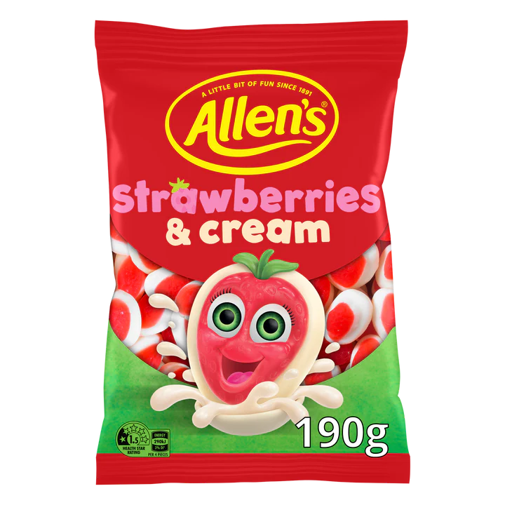 Allens Strawberries and Cream 190g