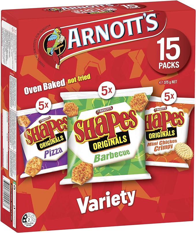 Arnotts Shapes Variety Multipack 375g