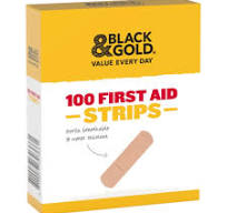Black & Gold First Aid Strips 100pk