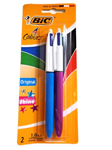 BIC 4-colour Medium Shine 2pk