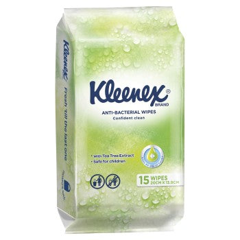 Kleenex Anti Bacterial Wet Wipes 15pk