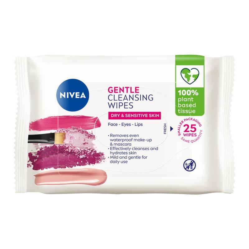 Nivea Daily Essential Wipes Gentle 25pk