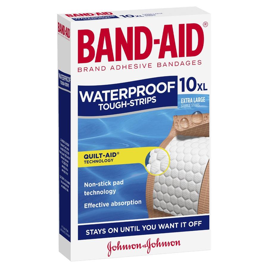 BAND-AID Tough Strips Waterproof XL 10pk