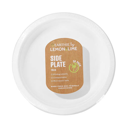 Lemon & Lime Disposable Side Plate White 18cm 30pk