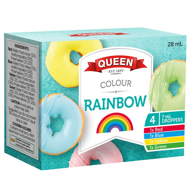 Queen Food Colours Rainbow 4 x 7ml