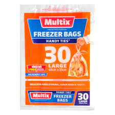 Multix Freezer Bags with Handles Lge 30s