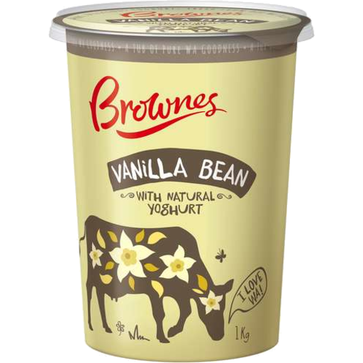 Brownes Yoghurt Natural Vanilla Bean 1kg