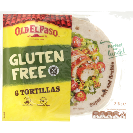 Old El Paso Tortilla Gluten Free 6pk 216g