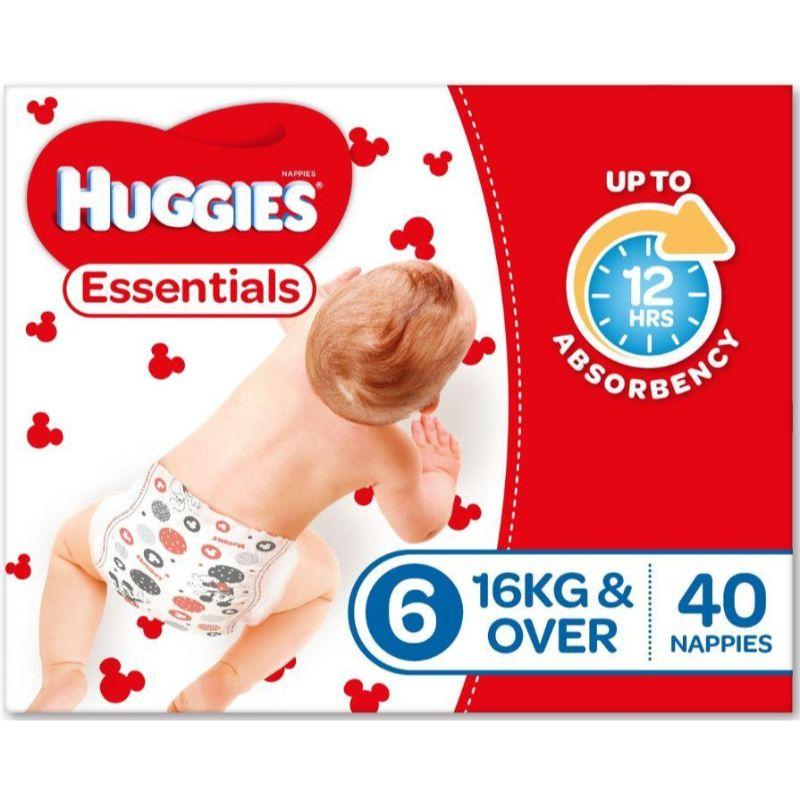 Huggies Essential Nappy Size 6 Junior 16Kg+ 40 Pack