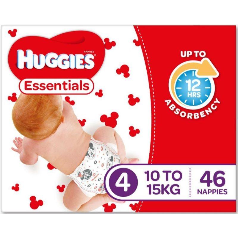 Huggies Essential Nappy Size 4 Toddler 10-15Kg 46 Pack
