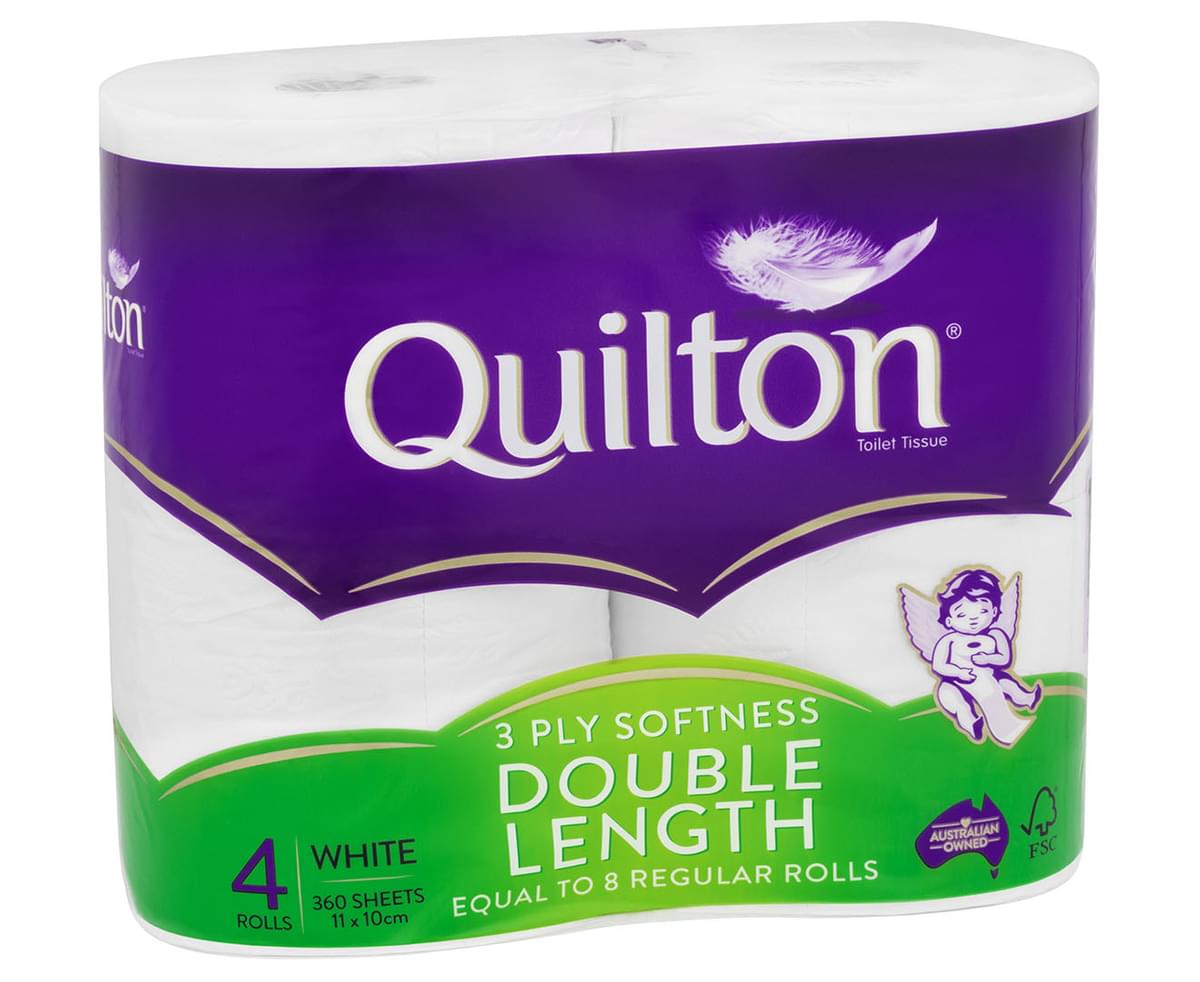 Quilton Toilet Tissue Double Length 3ply 4pk