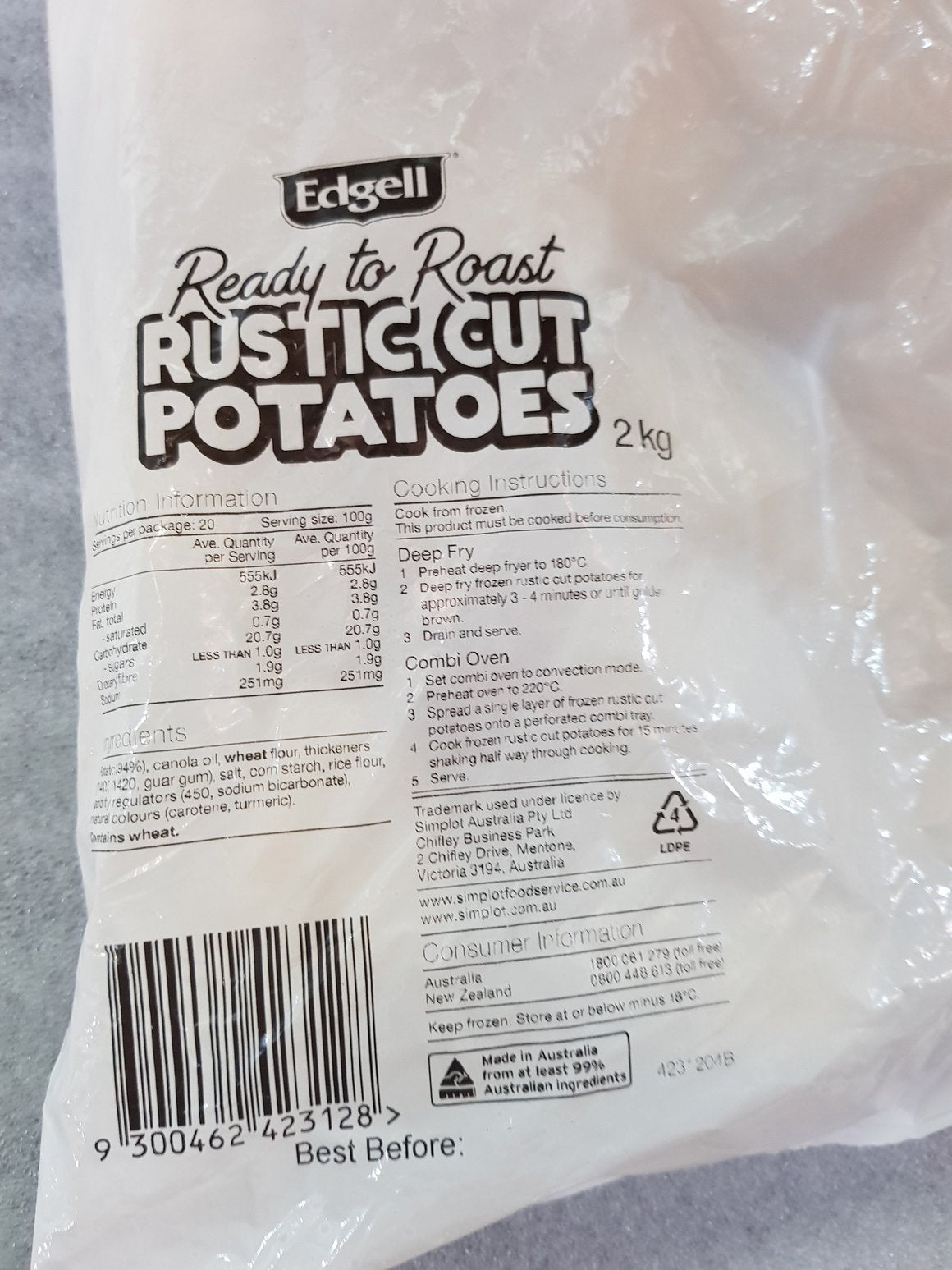 Edgell Ready Roast Rustic Cut Potato 2kg