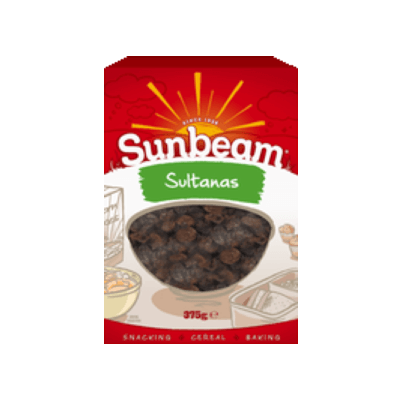 Sunbeam Dried Sultanas 375 gram