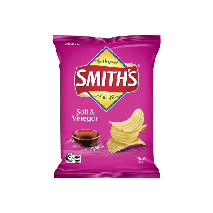 Smiths Salt and Vinegar Crinkle Cut Chips 170 gram