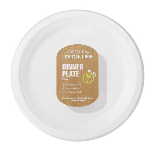 Lemon & Lime Disposable Dinner Plate Eco 23cm 30pk
