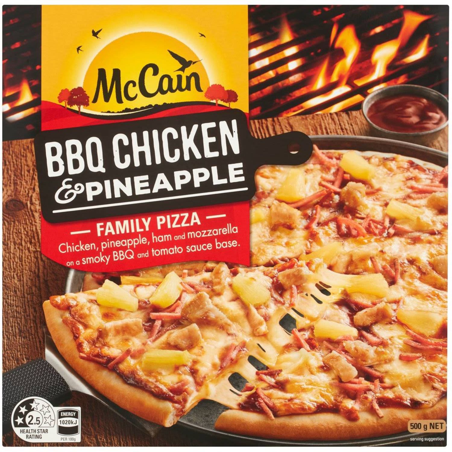 Mccain Family Pizza BBQ Chicken & Pineapple 500g