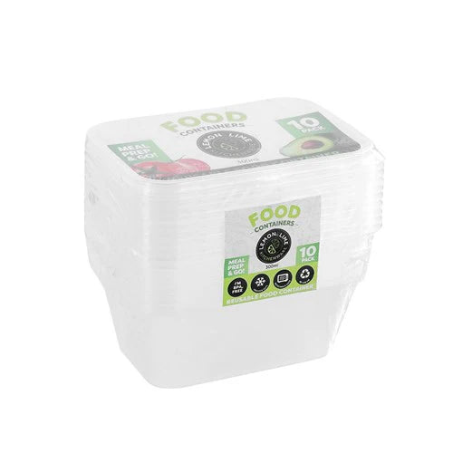 Lemon & Lime Disposable Food Containers Rectangle 300ml x 10