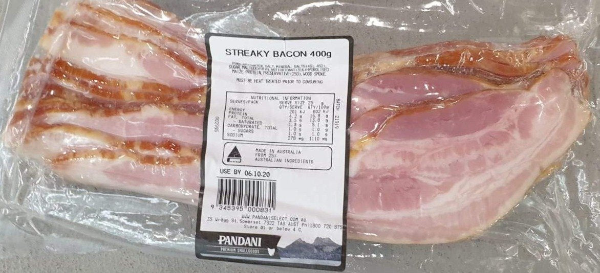 Pandani Streaky Bacon 400g